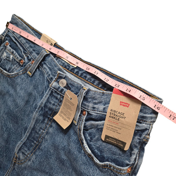 NWT Levi's Womens Button Fly Ribcage Straight Ankle Denim Jeans levis size 32 - Picture 8 of 11